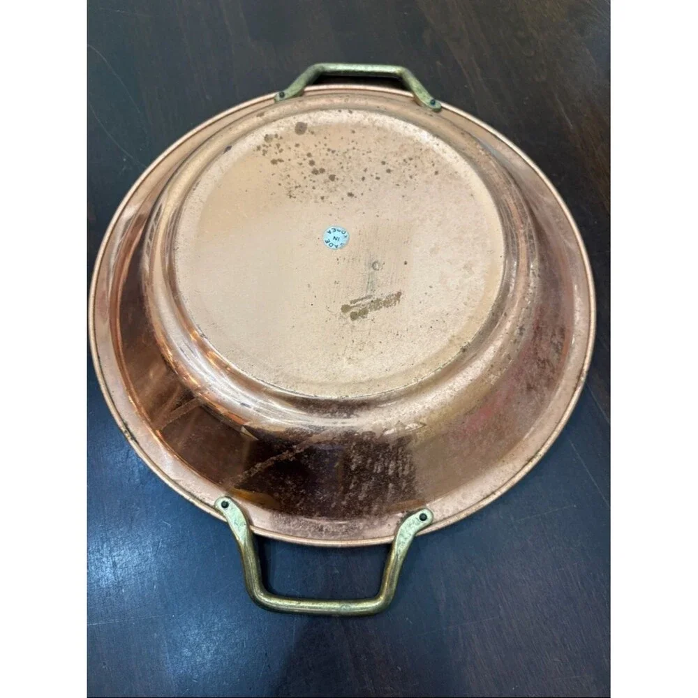 Copper Jam Pan with Brass Handles 10.5”